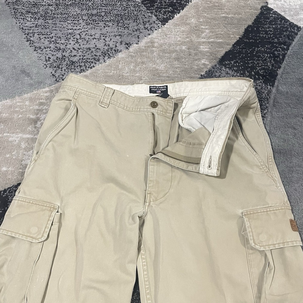 Polo Ralph Lauren Cargo Pants Men 36x34 Brown Paratrooper Utility Military USA - Picture 16 of 16